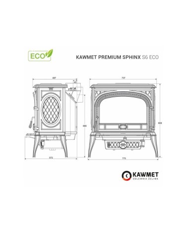 Ketaus krosnelė KAWMET Premium SPHINX S6 ECO