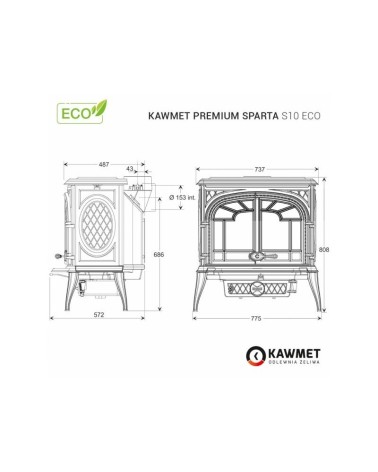 Ketaus krosnelė KAWMET Premium SPARTA S10 ECO