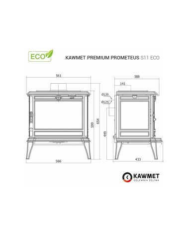 Ketaus krosnelė KAWMET Premium PROMETEUS S11 ECO