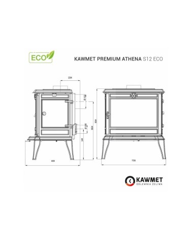 Ketaus krosnelė KAWMET Premium ATHENA S12 ECO