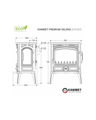 Ketaus krosnelė KAWMET Premium SELENA S14 ECO