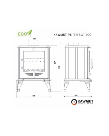 Ketaus krosnelė KAWMET P8 (7,9 kW) ECO